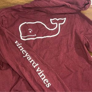 Vineyard Vines Kids Long Sleeve Hooded Tee maroon size XL